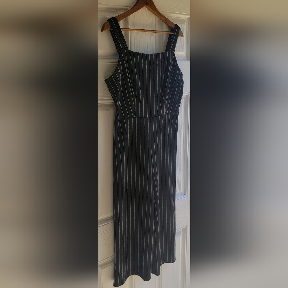 Lily & Lola Black & White Striped Jumpsuit Size Medium